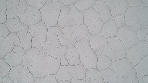 Aerial view of cracks in the Salt Flats underwater in Utah