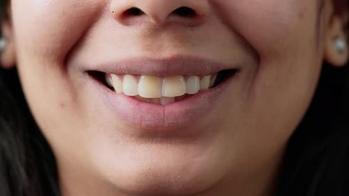 Smiling Adult Mouth Extreme Close Up