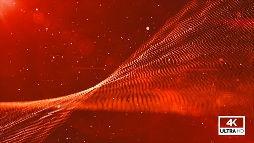 Digital Particles Wave Flow Looped Red V4