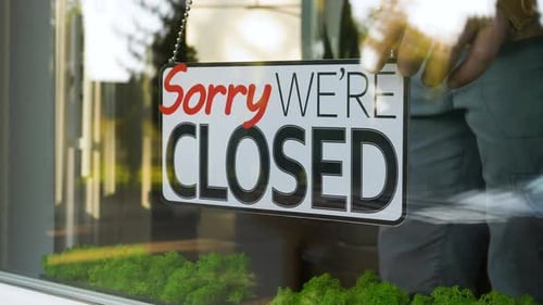 Open Sign in a Small Business Shop After Pandemic