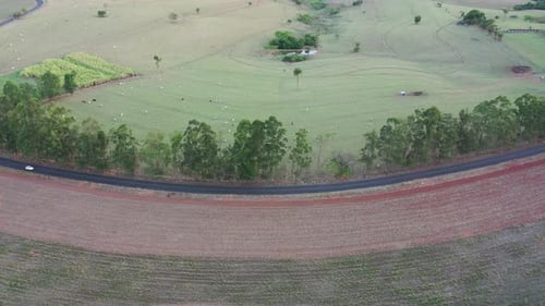 Rural landscape aerial view. Nature scenery