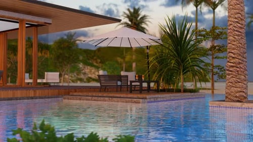 Swimming Pool Of Luxury Hotel
