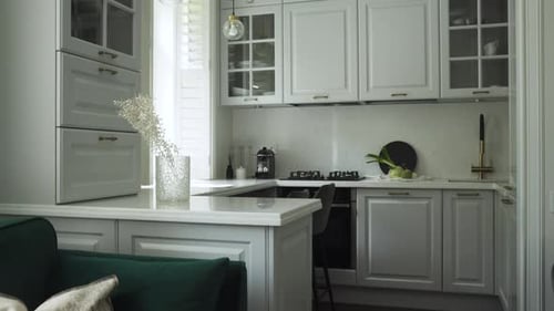 Stylish White Kitchen Interior Design, Bright and Modern