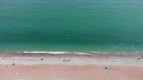 Wide sandy beach at summer
