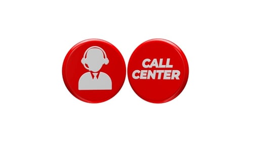 Rotes Call Center 3D-Symbol Nahtlos rotiertes V1