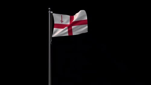 City of London Flag Waving 3D Animation