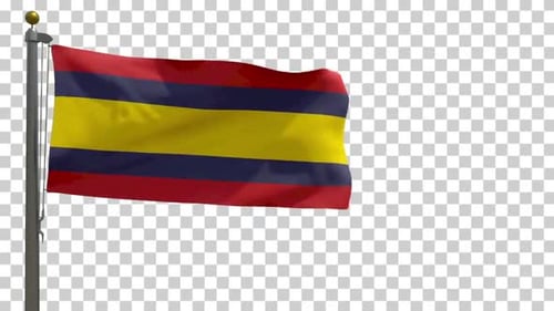 Drapeau de la ville d'Alor Setar Kedah (Malaisie) sur mât avec canal Alpha - 4K