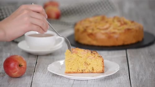 Delicious Apple Pie Slice Ready to be Enjoyed