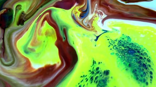 Vibrant Colors Mixing and Swirling Abstract Art