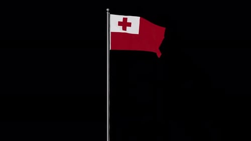 Realistic Waving Flag of Tonga Seamless Loop