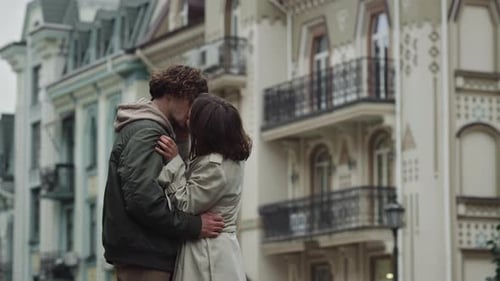 Love Couple Feeling Happy in City Center