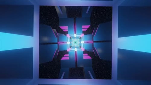 Geometrischer beweglicher Tunnel SciArt 3D-Render-Illustration