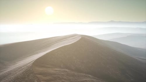 Red Sand Desert Dunes in Fog