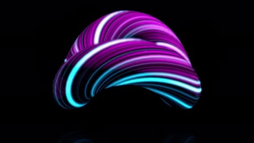 Abstract Glowing Purple and Blue Lines Loop Background