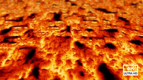 Abstract Molten Lava Flowing Texture Background Loop
