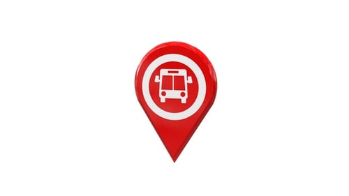 Bus Station Map Pointer Red V1