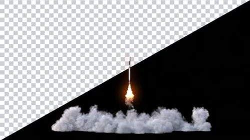 Realistic Space Rocket Launch Animation