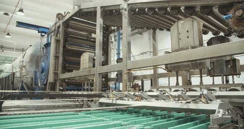 Automated Machinery Moving on Factory Production Line