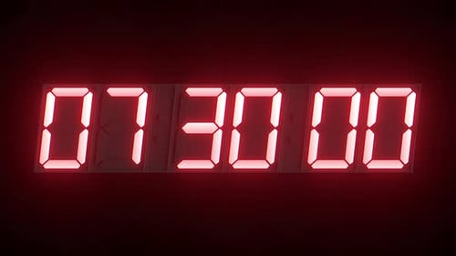 Renderizado 3D del temporizador de cuenta regresiva de un reloj digital, 10 minutos