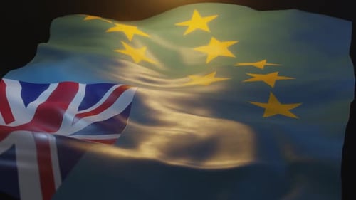 Realistic Tuvalu Flag Waving Fabric Animation