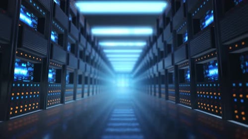 Serverraum im Rechenzentrum 4k