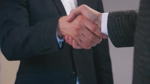 Business Handshake Between Two Adults in Suits