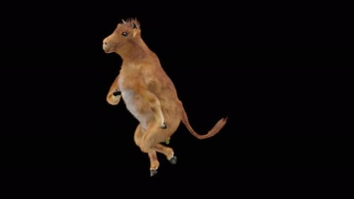 3D Animated Calf Dancing with Transparent Background
