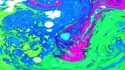 Abstract Multicolored Liquids Mixing and Reacting