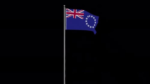 Cook Islands National Flag Waving Loop Animation