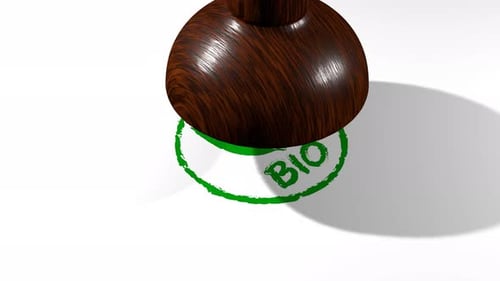 Green Bio Organic Stamp Logo Reveal Animation