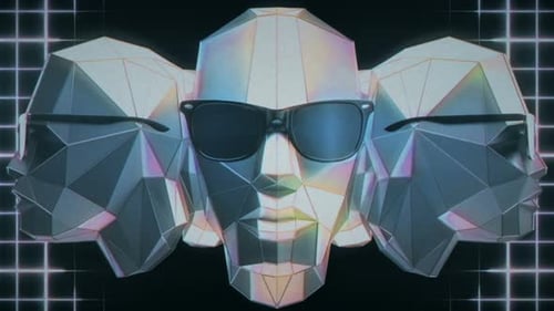 Retro Futuristic Heads VJ Loop