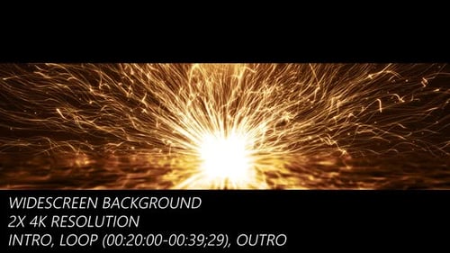 Shimmering Golden Particles Light Burst Reveal