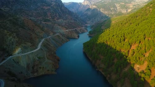 Big River Between Mountains