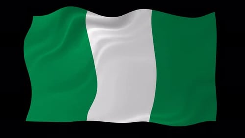 Nigerian Flag Waving with Seamless Loop