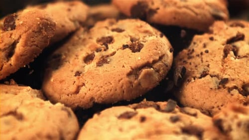Chocolate Chip Cookies with Falling Chocolate Chips
