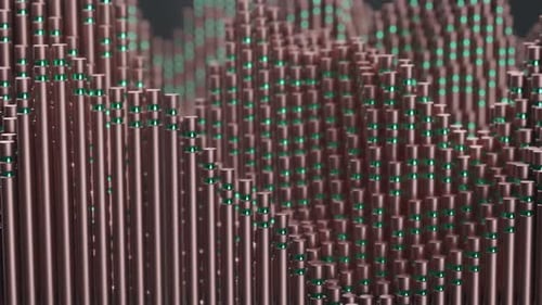 Abstract PINK Metal Cylinders with Blue