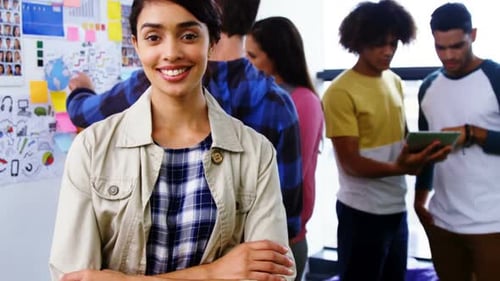 Team Brainstorming Ideas Together in Open Office