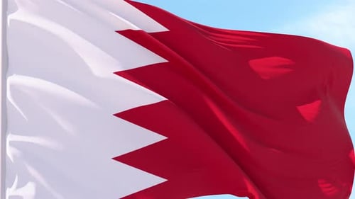 Bahrain National Flag Waving in Realistic 3D Animation