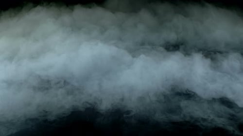 Flowing Gray Smoke on Black Background