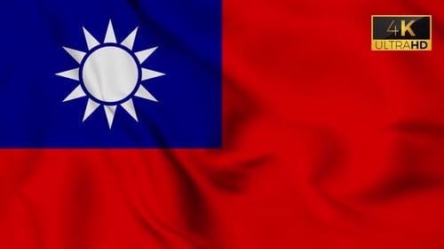 Realistic Taiwan Flag Waving Loop