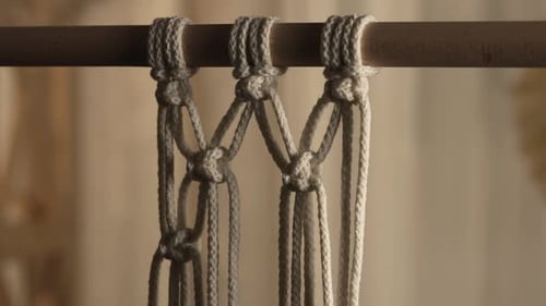 Padrão de fios de macramê para decoração ou decoração de casa