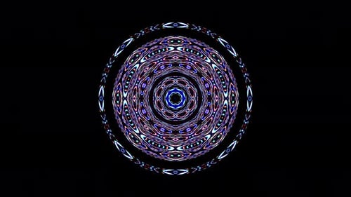 animierte runde Form mehrfarbiger blinkender Lichter auf schwarzem Hintergrund