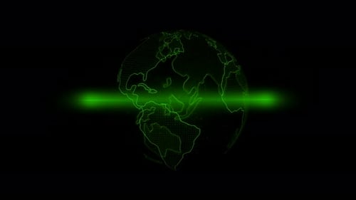 Grüne digitale Erdanimation 4K