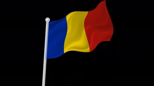 Romania Flag Waving Seamless Loop