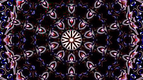 Psychedelic Abstract Glowing Geometric Kaleidoscope