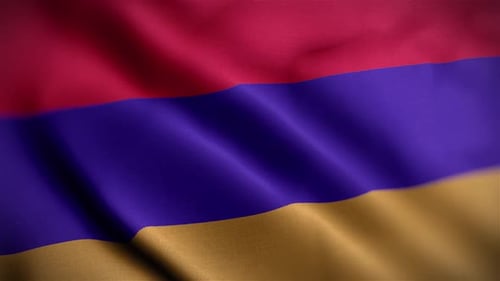 Realistic Waving Armenian Flag Animation Loop