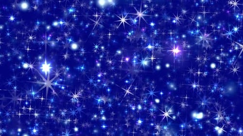 Twinkling Blue Stars Shimmering Festive Background Loop