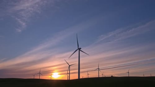 Wind Farm in the Setting Sun