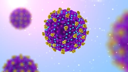 Rotating Microscopic Virus Cells for Medical Science Animation