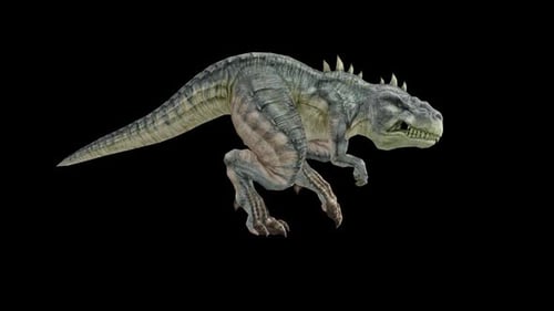 Realistic 3D Animated Dinosaur Running Loop with Alpha Channel